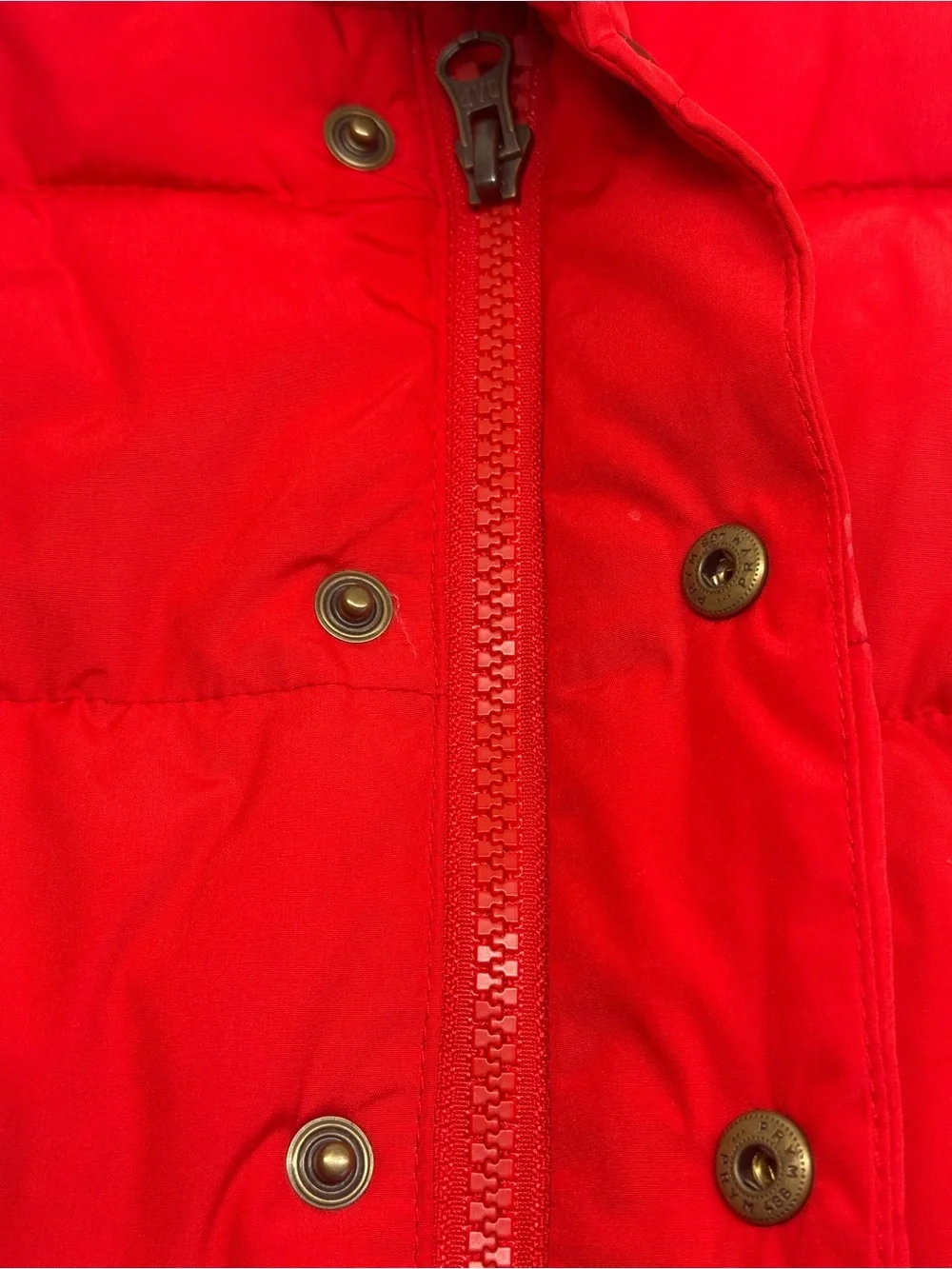 Baby Gap Red Puffer Vest 3T Plaid Lined Zip & Snap Front Toddler Boys